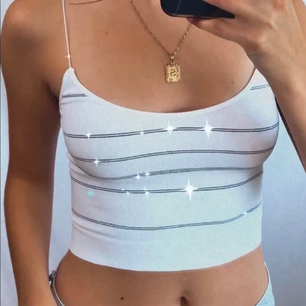 White Striped Seamless Cami - Picture 2 of 3